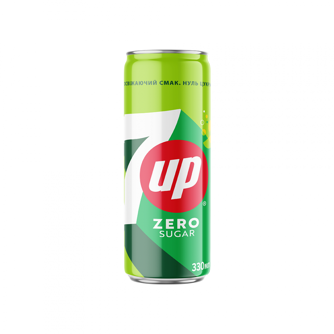 7 UP без цукру 0,33 з/б