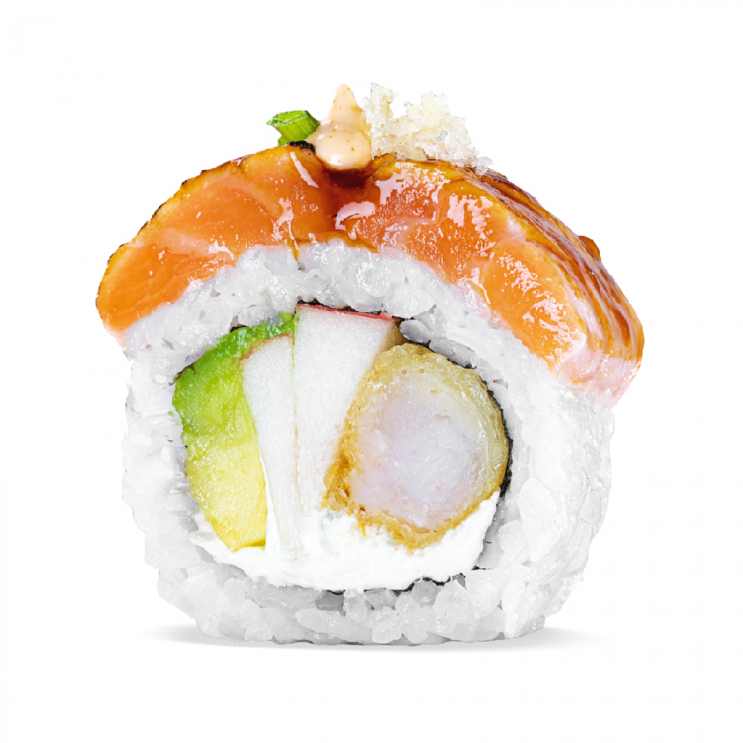 Рол Філа абурі з креветкою та яблуком